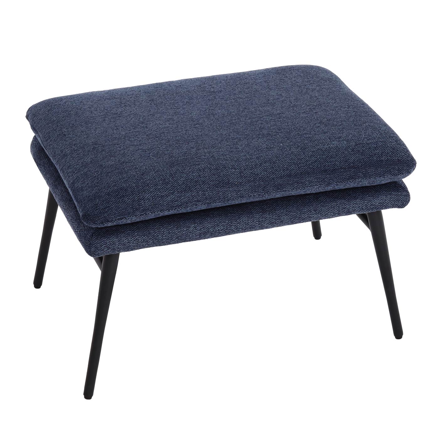 Hocker HWC-L62, Sitzhocker Fußablage Ottomane Polsterhocker, 38x56x40cm  Stoff/Textil ~ blau