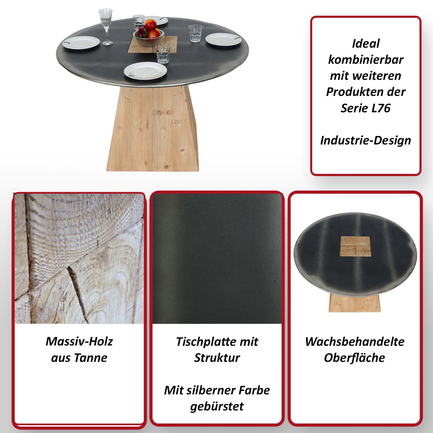 Esstisch HWC-L76 Funktionsbild