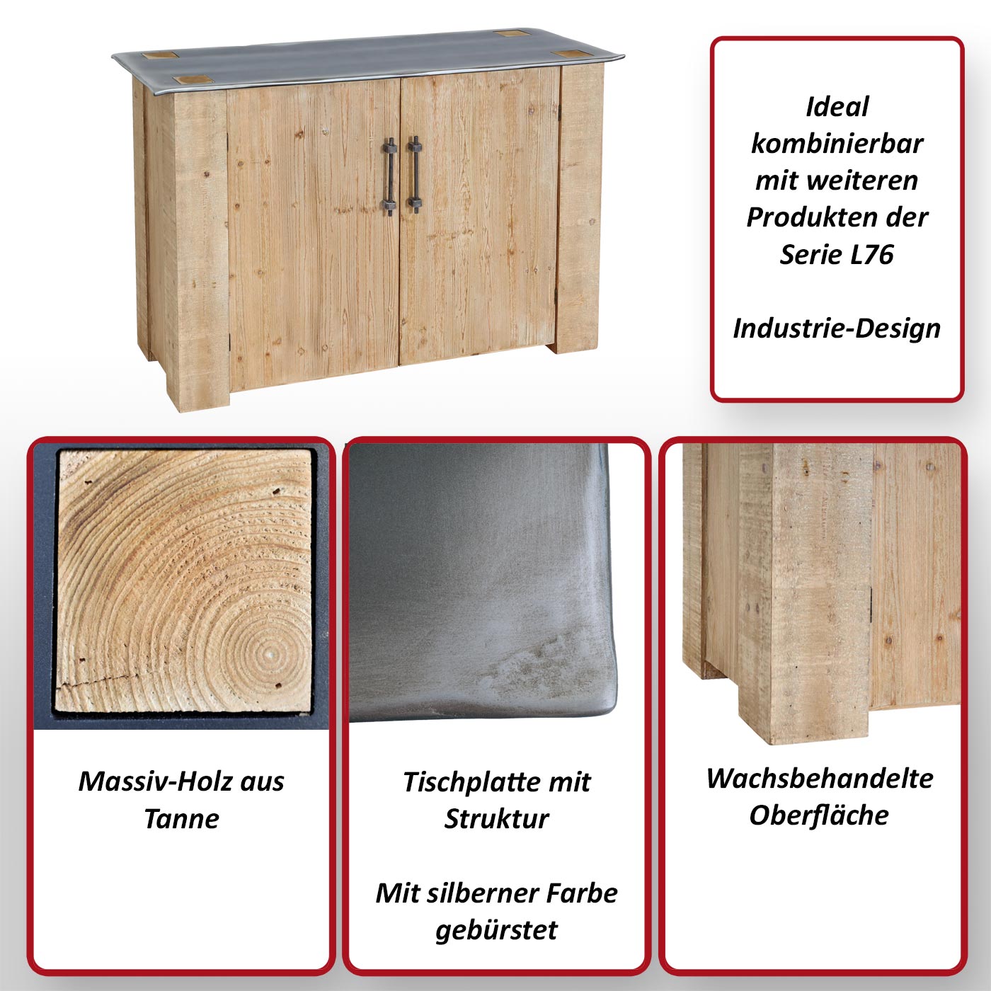 Sideboard HWC-L76 Funktionsbild