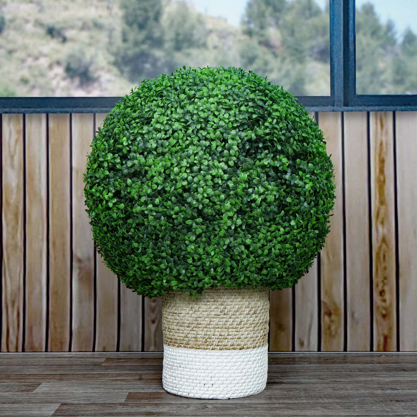 Künstlicher Buchskugel Buchsbaumkugel ~ Kunstpflanze HWC-L77, Busch Heute-Wohnen Dekopflanze 55cm Buxus, von grün Ø Outdoor