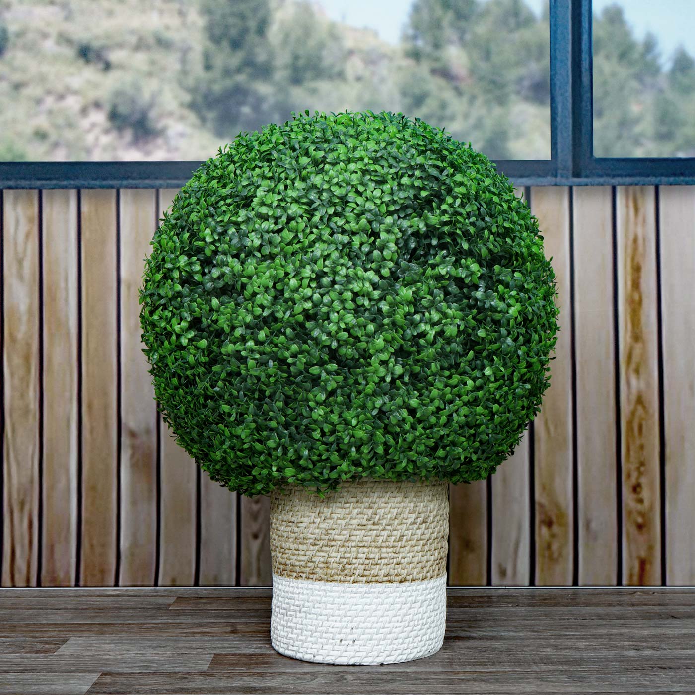 Künstlicher Busch HWC-L77, Buchskugel Dekopflanze Buchsbaumkugel  Kunstpflanze Buxus, Outdoor Ø 55cm ~ grün von Heute-Wohnen