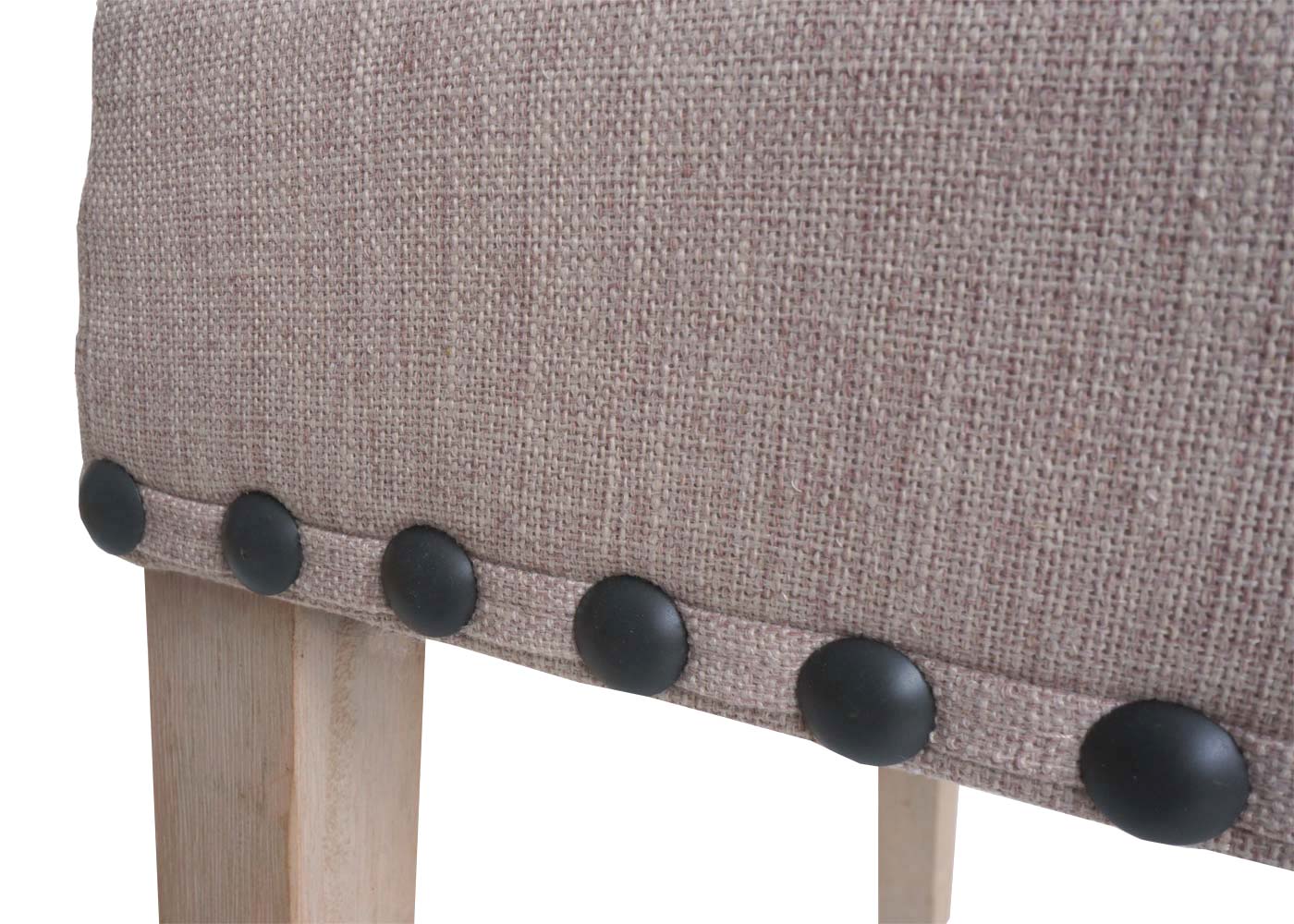 Esszimmerstuhl HWC-O66 beige, Detailbild Nieten