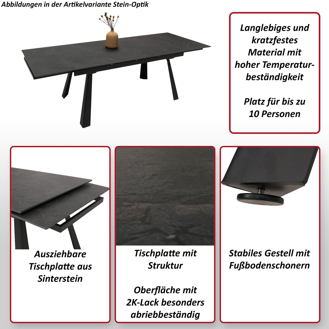 Esszimmertisch HWC-O59 Funktionsbild