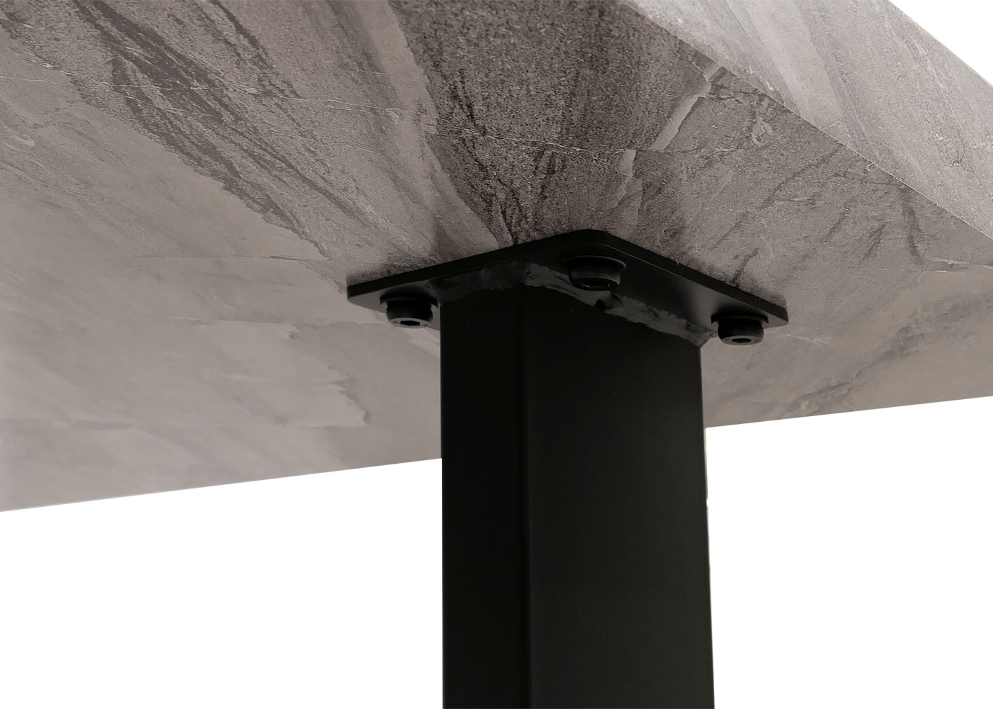 Esszimmertisch HWC-O61 Marmor-Optik, Befestigung Kufengestell