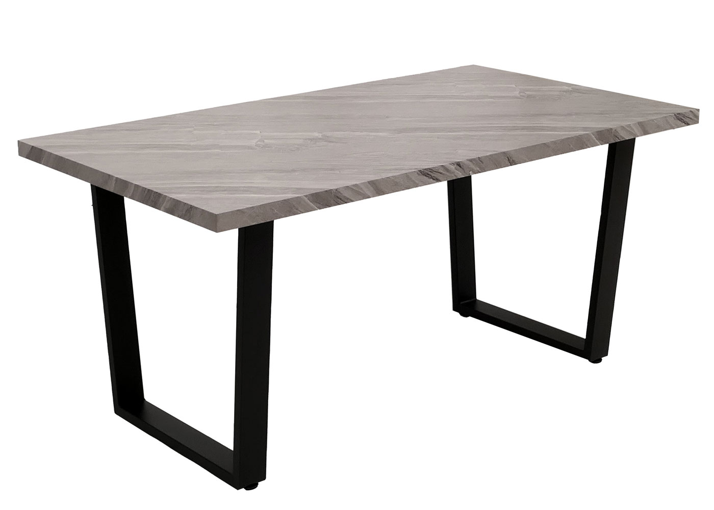 Esszimmertisch HWC-O61 Marmor-Optik, Anrsicht leicht schräg