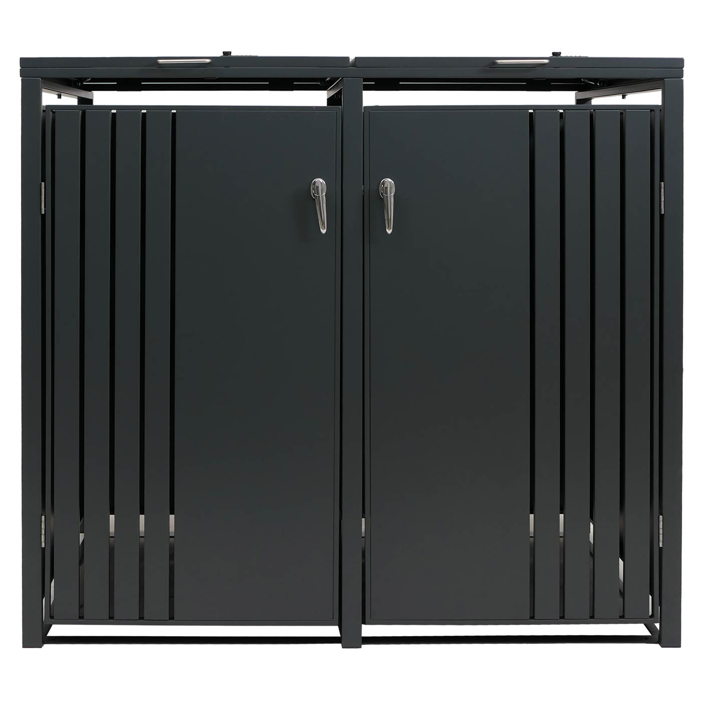 2er Mlltonnenverkleidung HWC-O67 anthrazitl, Ansicht frontal