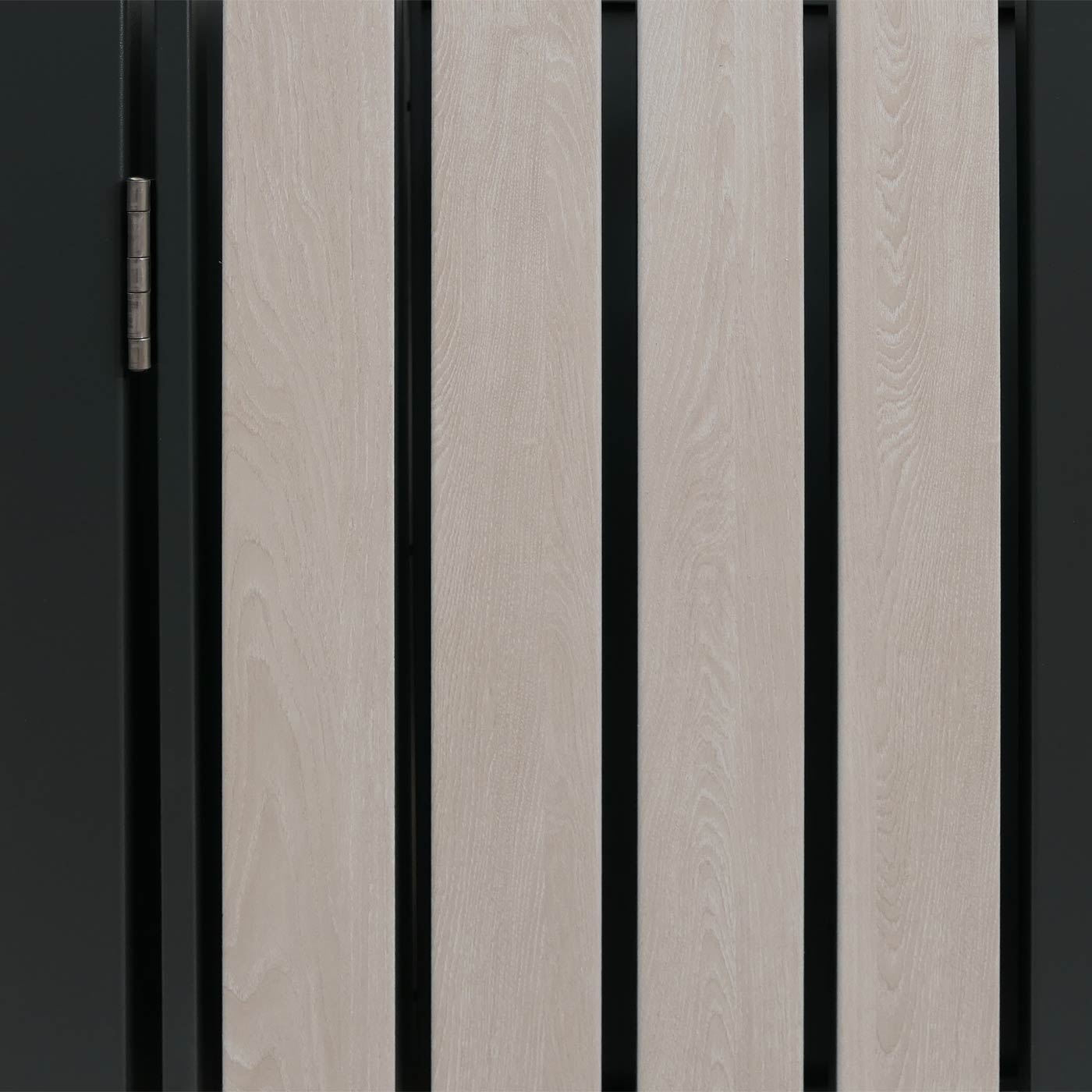 2er Mlltonnenverkleidung HWC-O67 anthr.Holzoptik hell, Detailbild Front
