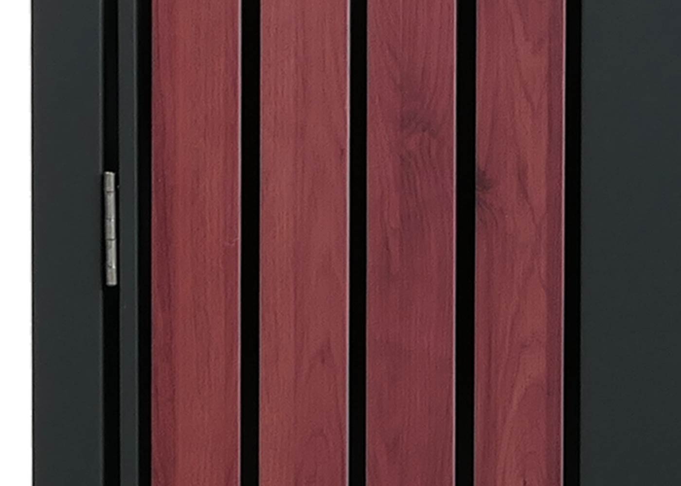 2er Mlltonnenverkleidung HWC-O67 anthr.Holzoptik dunkel, Detailbild Front