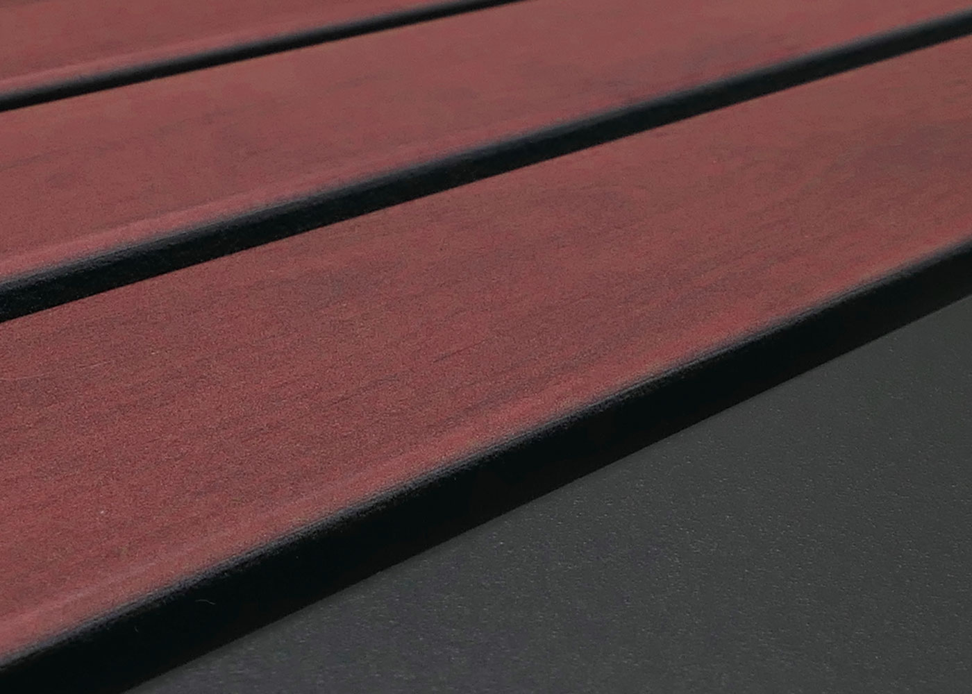2er Mlltonnenverkleidung HWC-O67 anthr.Holzoptik dunkel, Materialdetailbild