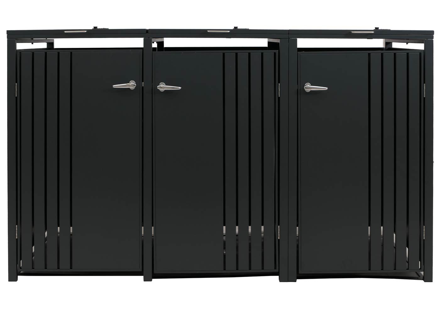 3er Mlltonnenverkleidung HWC-O67 anthrazitl, Ansicht frontal