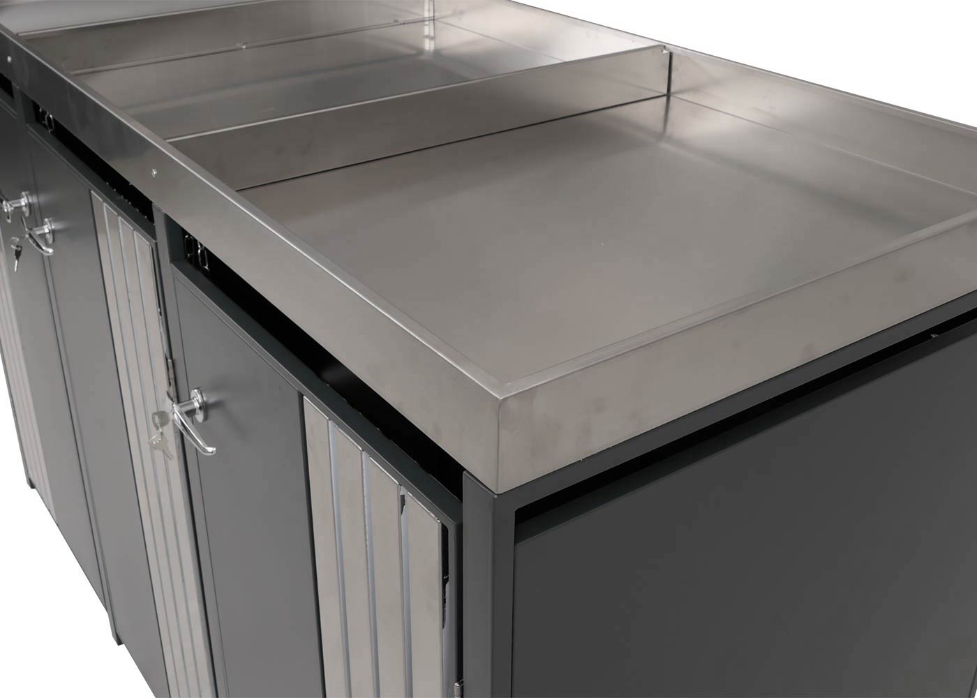 Mülltonnenverkleidung HWC-O67 Detailansicht Pflanzkasten
