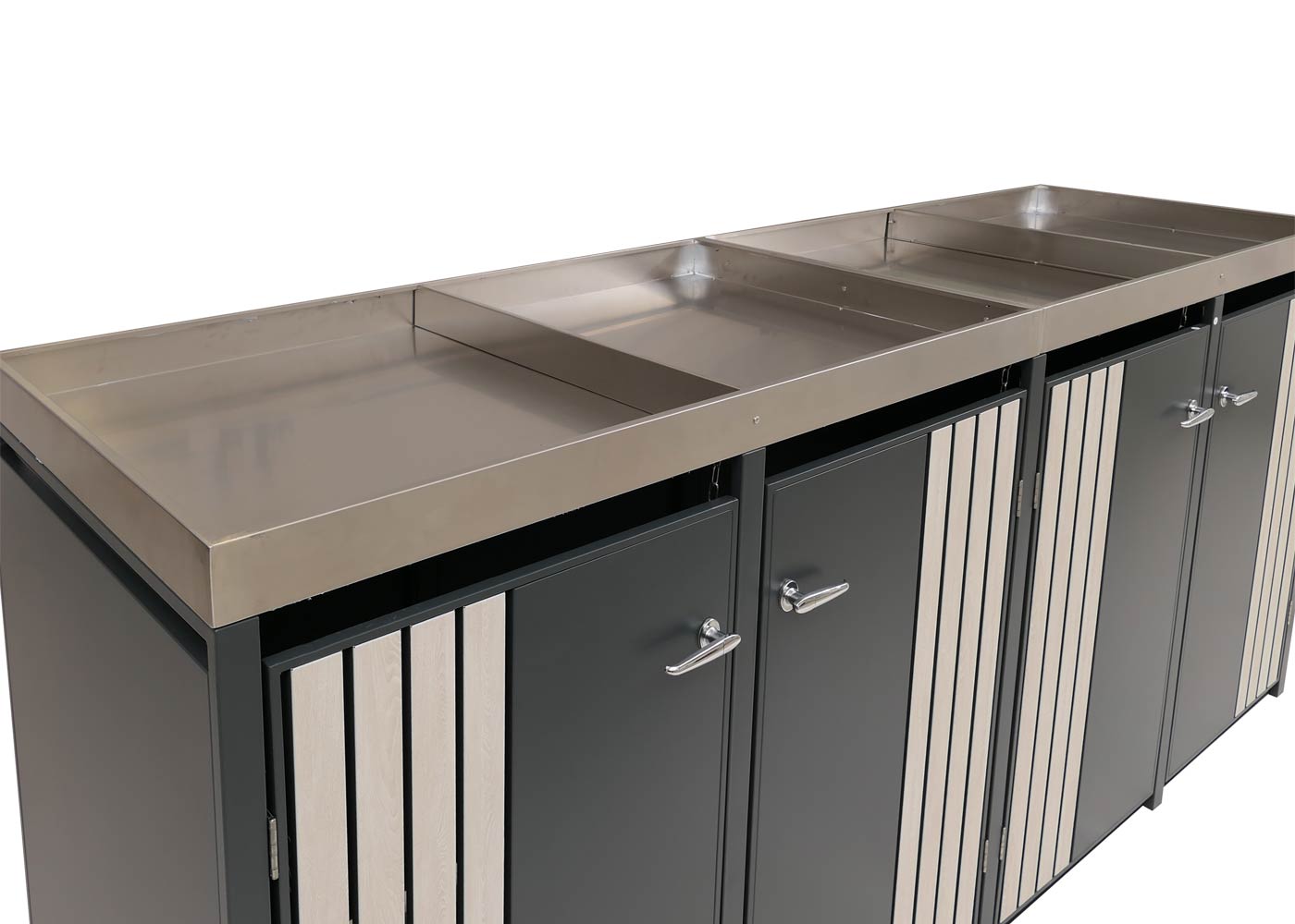 Mülltonnenverkleidung HWC-O67 Detailansicht Pflanzkasten