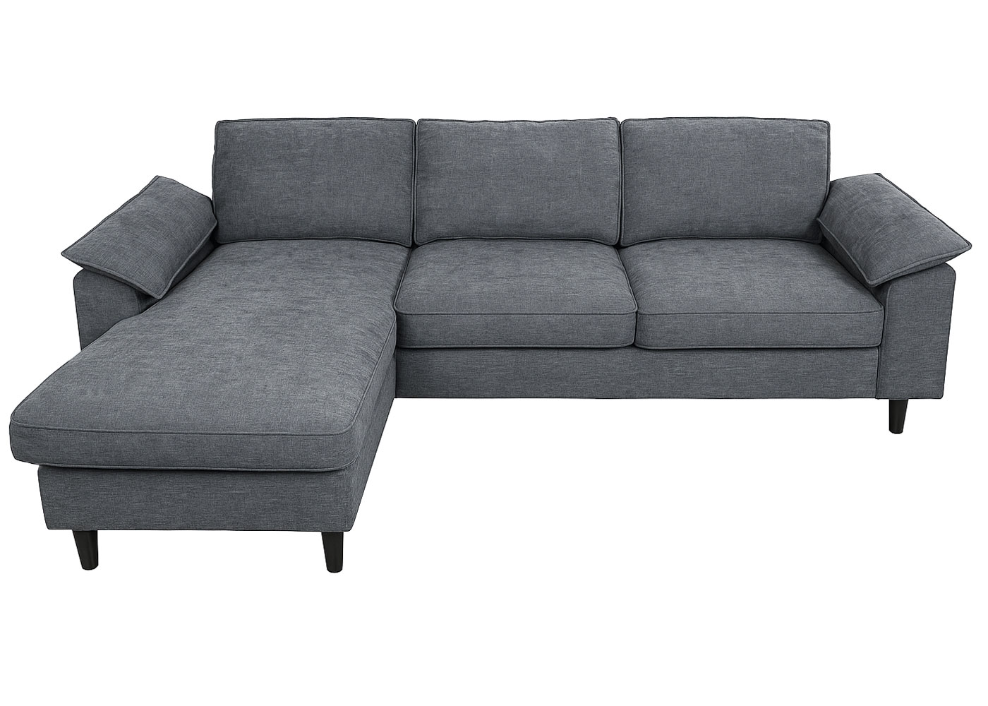 Sofa-Garnitur HWC-O71 dunkelgrau, Ansicht frontal