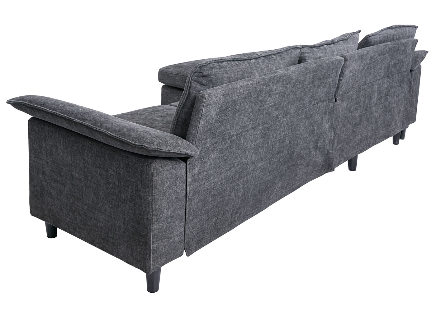 Sofa-Garnitur HWC-O71 dunkelgrau, Ansicht schräg hinten
