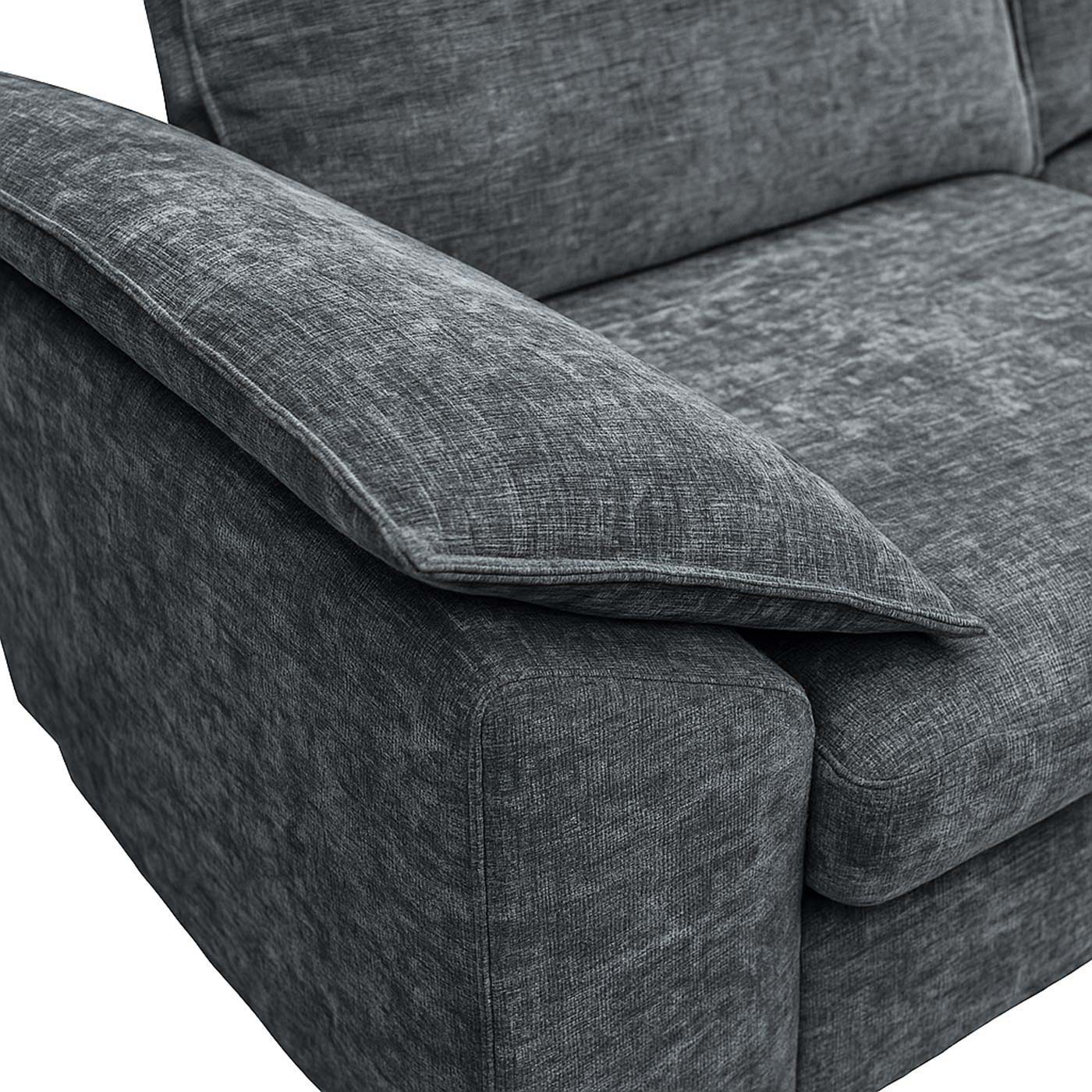 Sofa-Garnitur HWC-O71 dunkelgrau, Armlehnenpolter