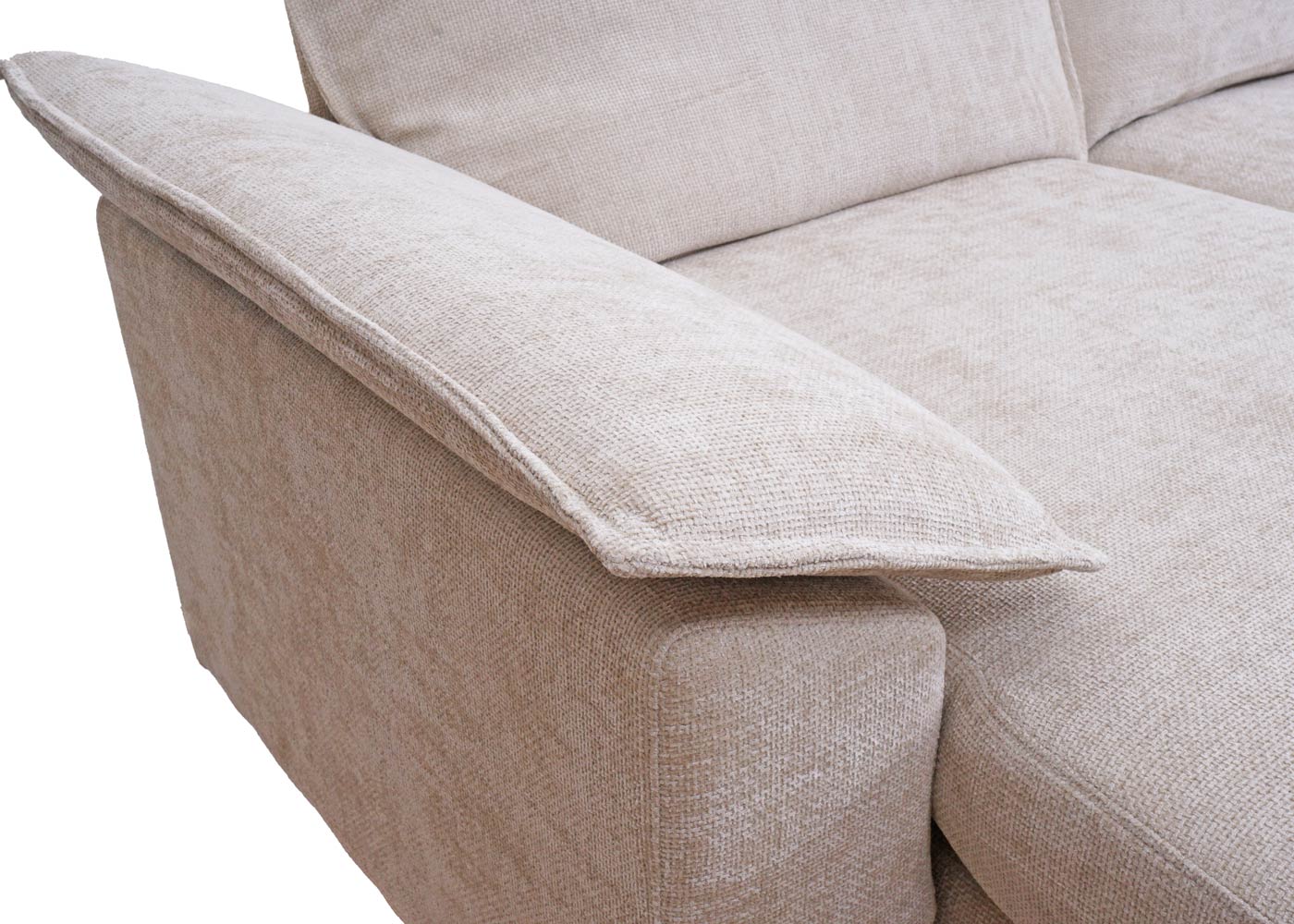 Sofa-Garnitur HWC-O71 beige, Armlehnenpolter