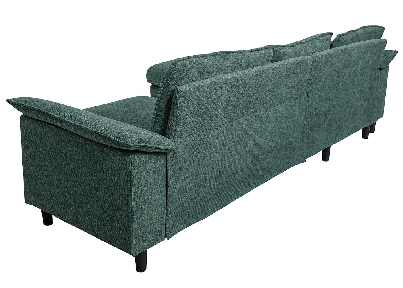 Sofa-Garnitur HWC-O71 grau-grün, Ansicht schräg hinten