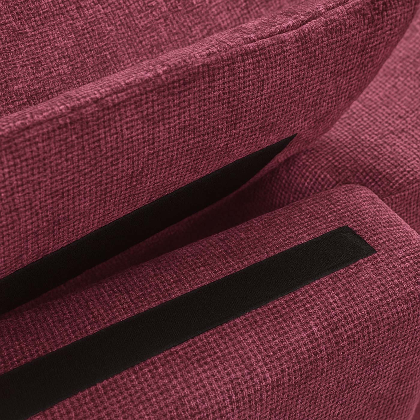 Sofa-Garnitur HWC-O71 bordeaux, Klettverbindung Armlehnenpolster