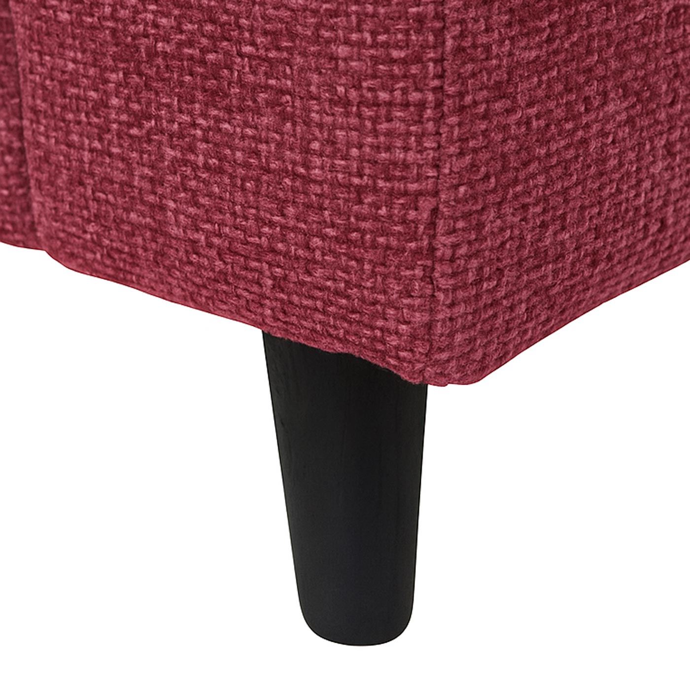 Sofa-Garnitur HWC-O71 bordeaux, Detailbild Fuß