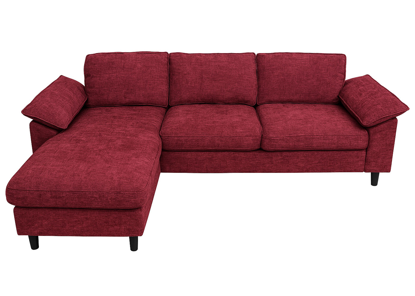 Sofa-Garnitur HWC-O71 bordeaux, Ansicht frontal