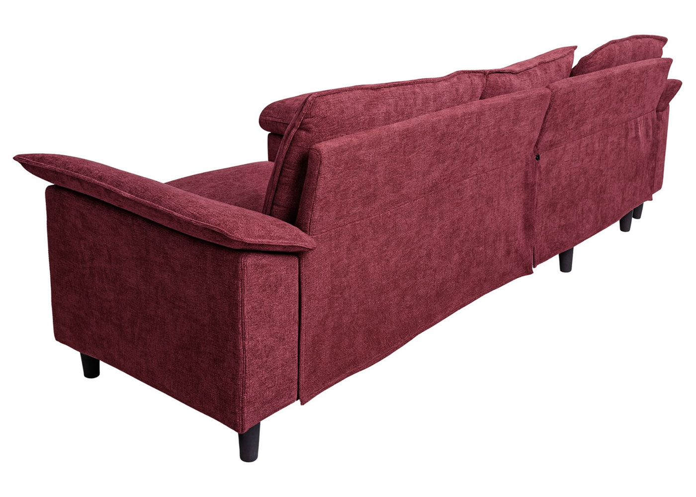 Sofa-Garnitur HWC-O71 bordeaux, Ansicht schräg hinten