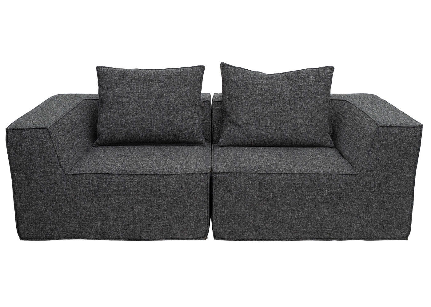  Sofa HWC-O54 dunkelgrau, Eckelement von hinten
