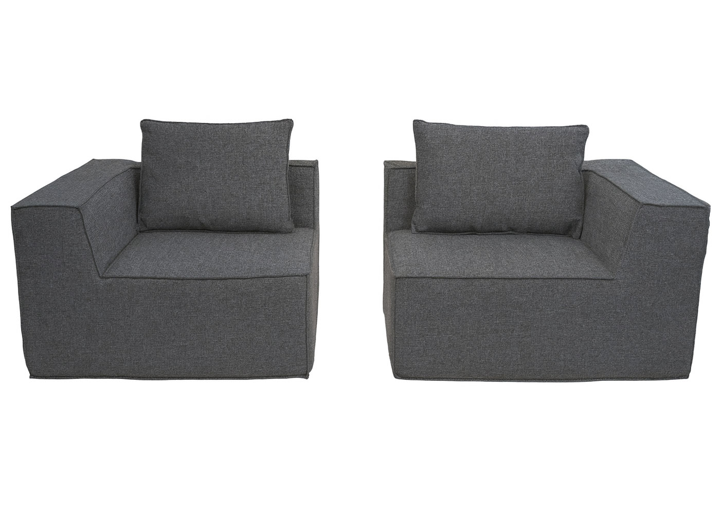  Sofa HWC-O54 dunkelgrau, Eckelement von hinten
