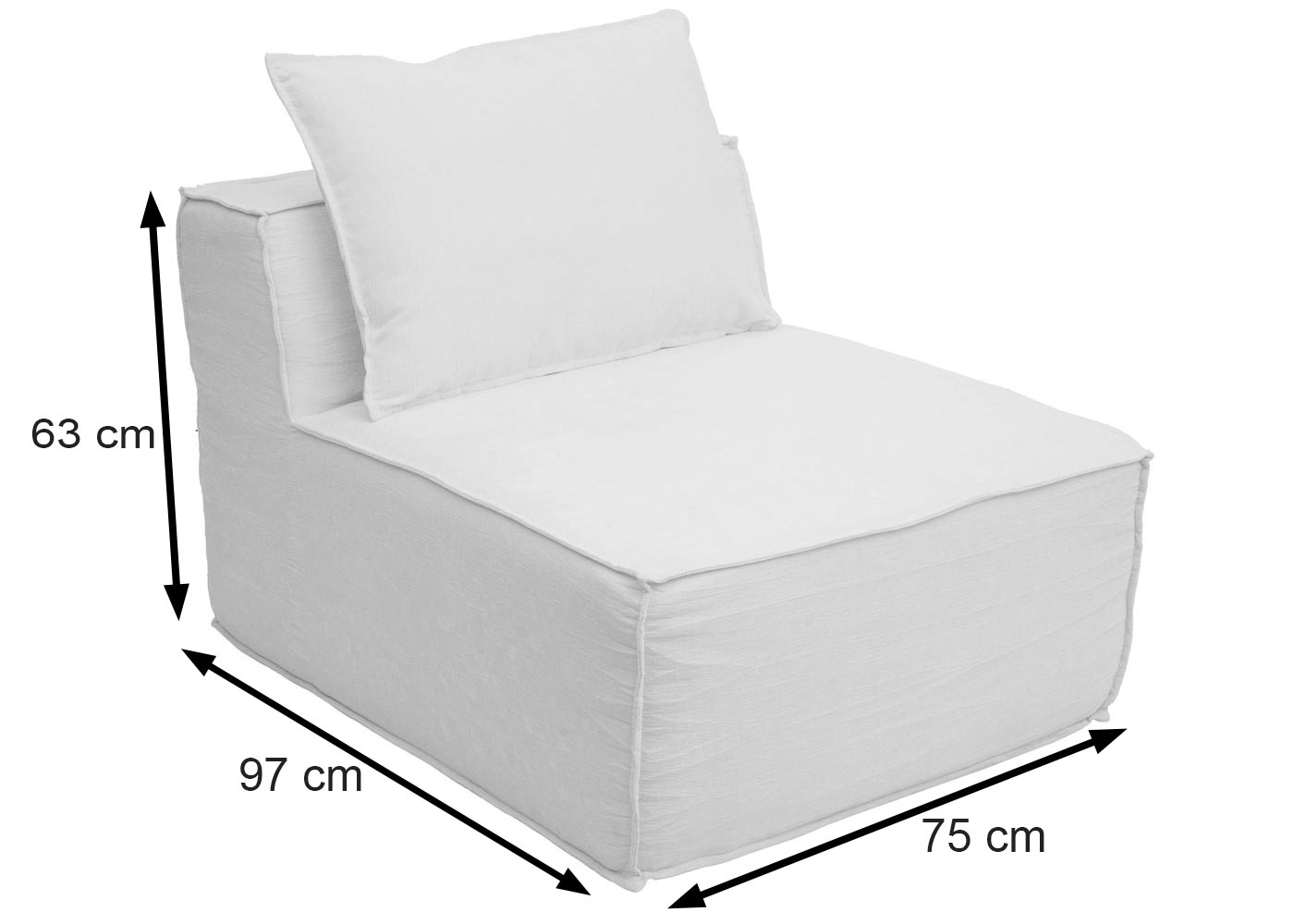 Sessel HWC-O54, Bemaßung