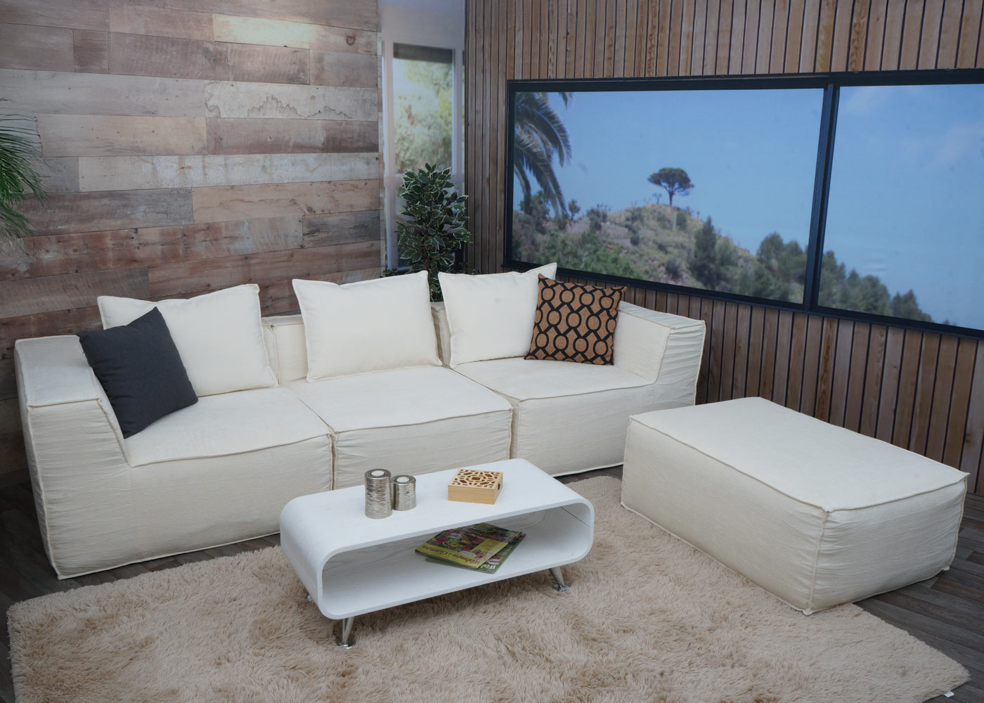 Sofa-Garnitur HWC-O54 Ambientebild mit Dekoration