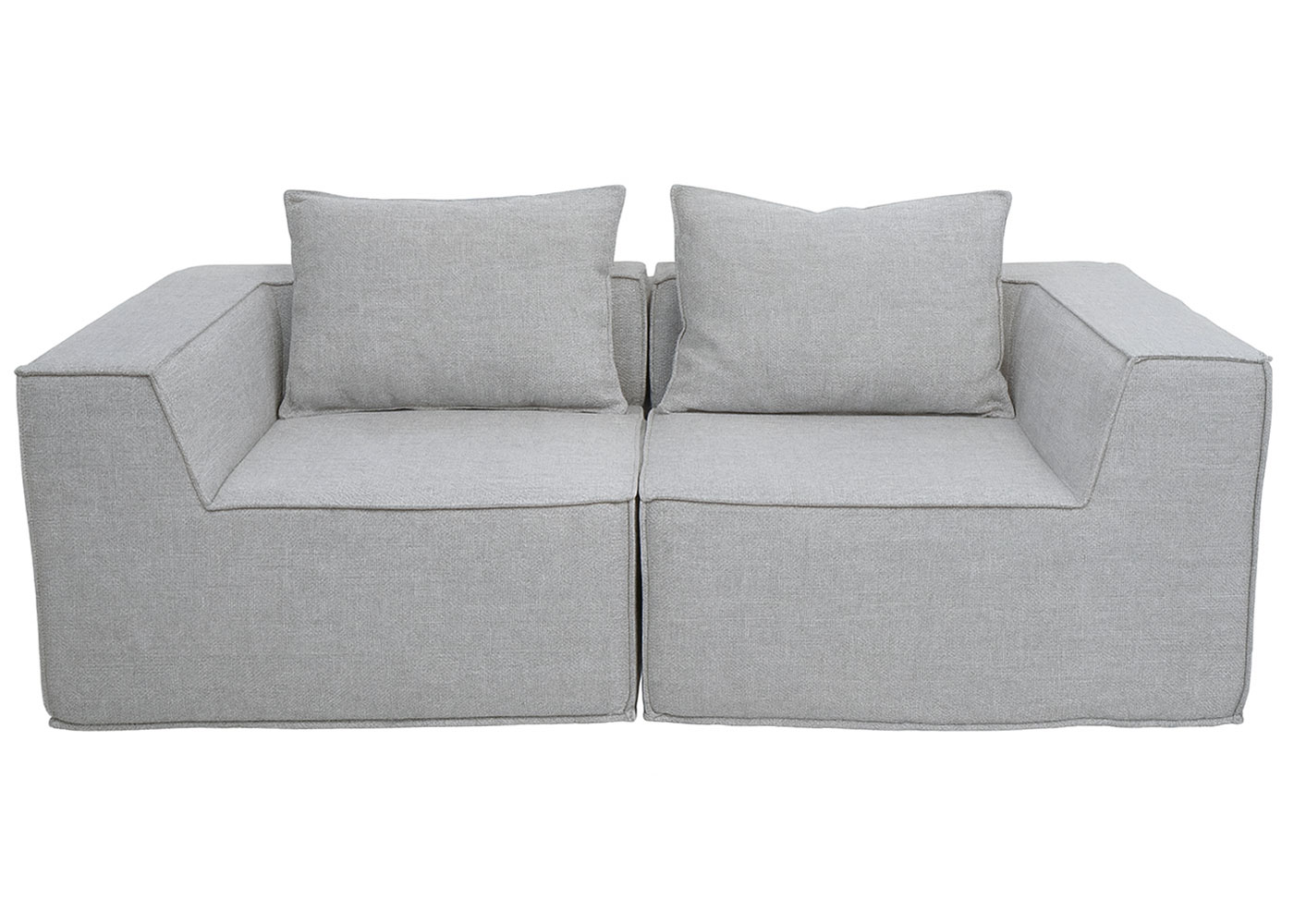  Sofa HWC-O54 hellgrau, Eckteil von vorn