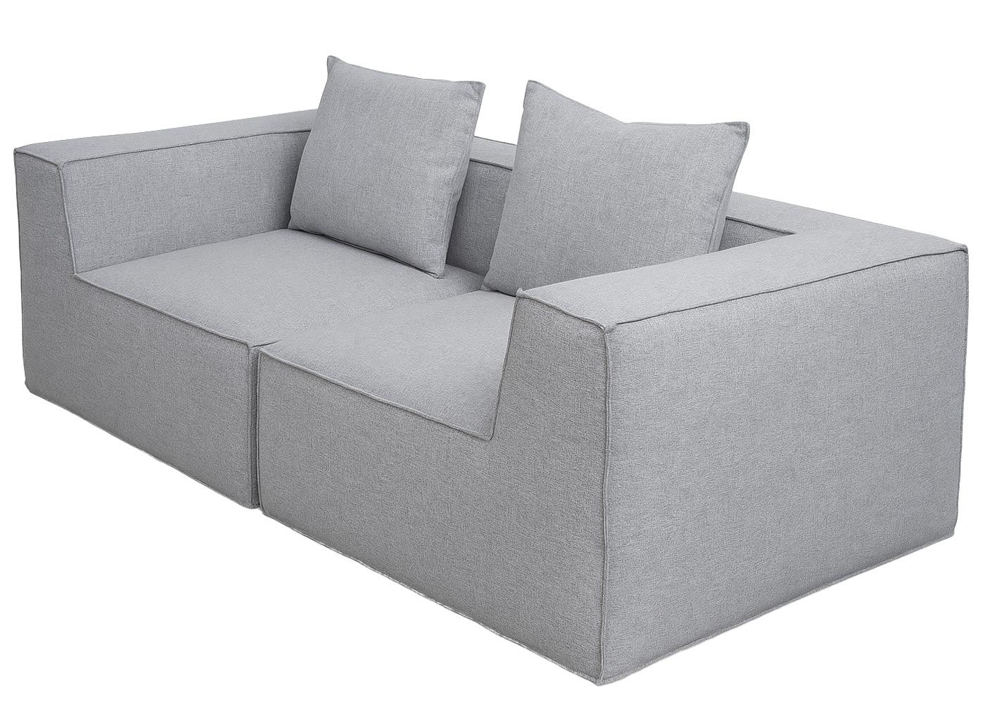  Sofa HWC-O54 hellgrau, Eckteil von vorn
