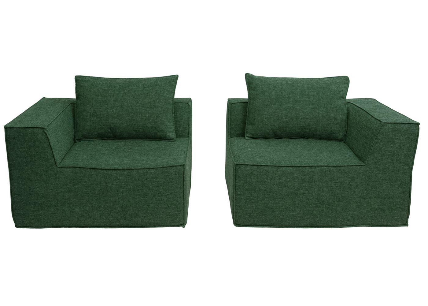 Sofa HWC-O54 grn, Eckelement von hinten