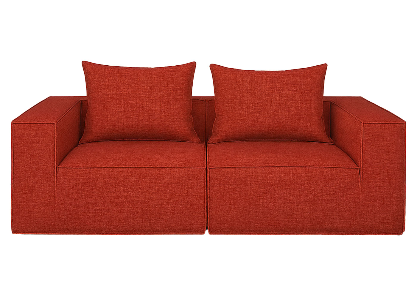  Sofa HWC-O54 terracotta, Eckelement von hinten