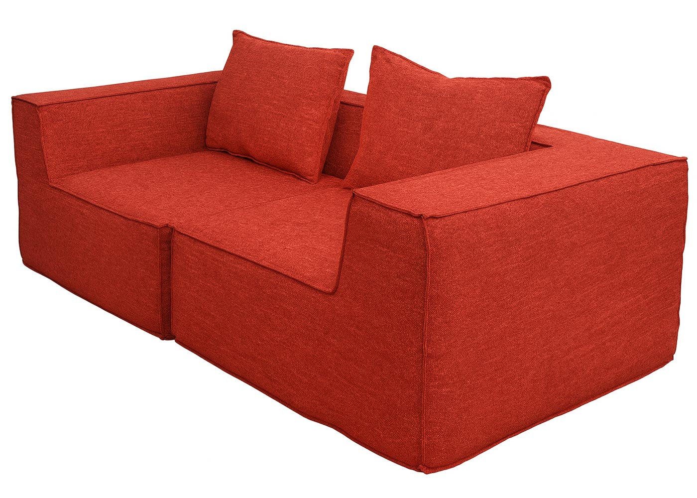  Sofa HWC-O54 terracotta, Eckelement von hinten