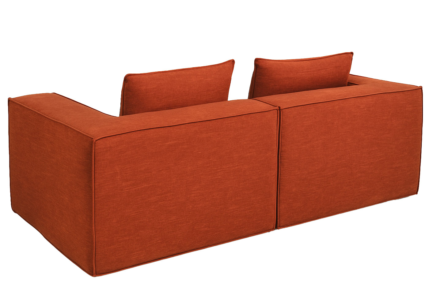  Sofa HWC-O54 terracotta, Eckelement von hinten
