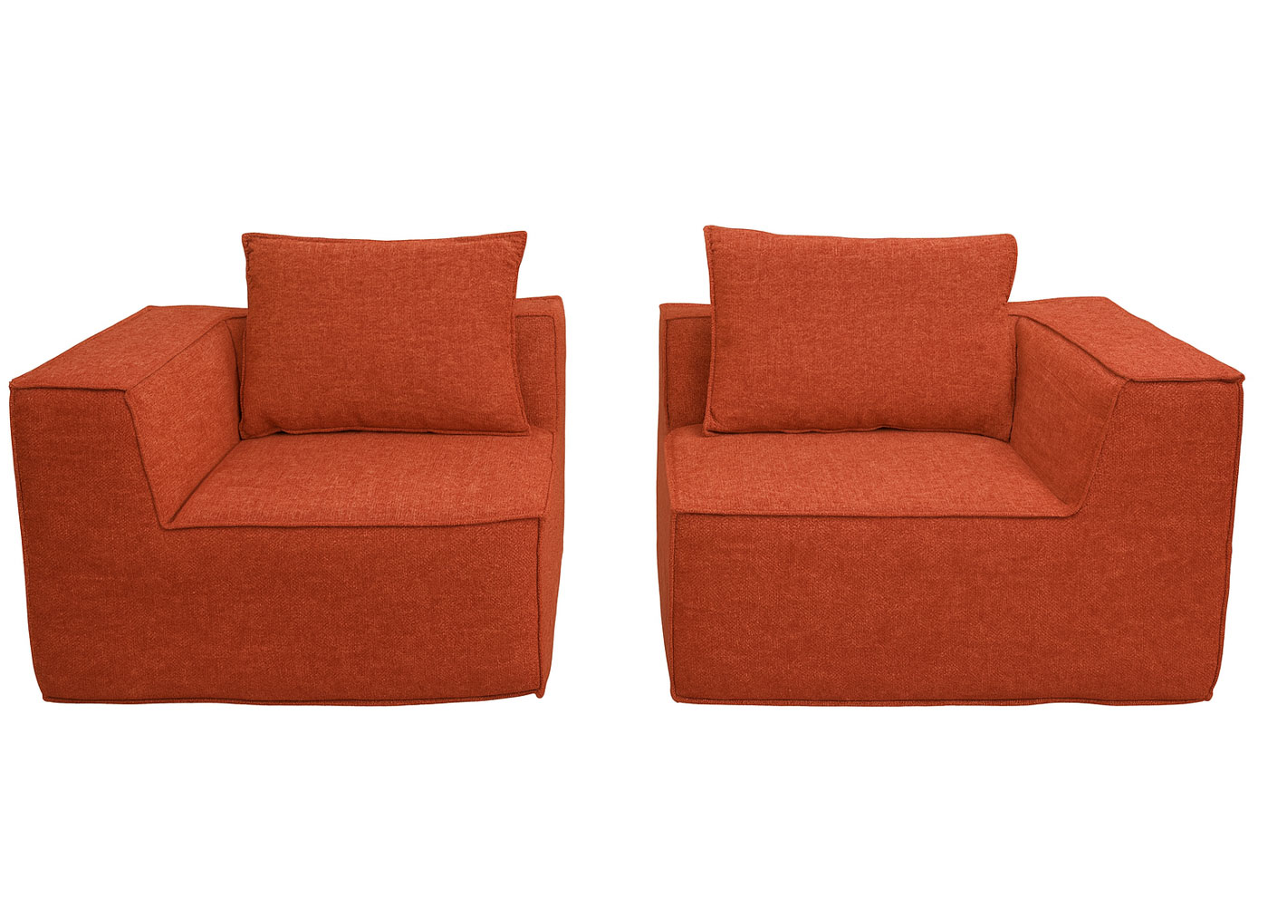  Sofa HWC-O54 terracotta, Eckelement von hinten
