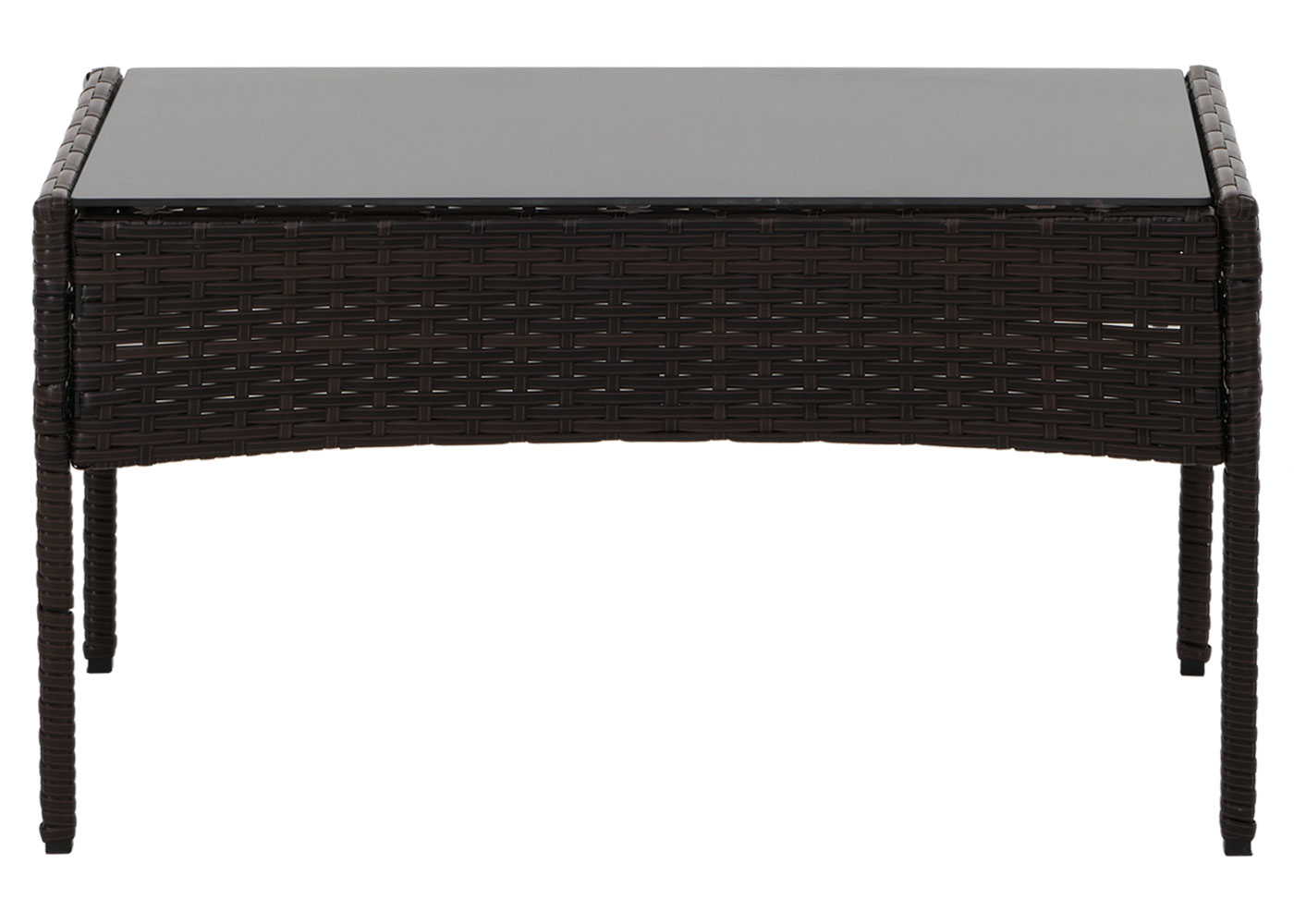 Poly-Rattan Garten-Garnitur HWC-N98 Tisch Frontansicht