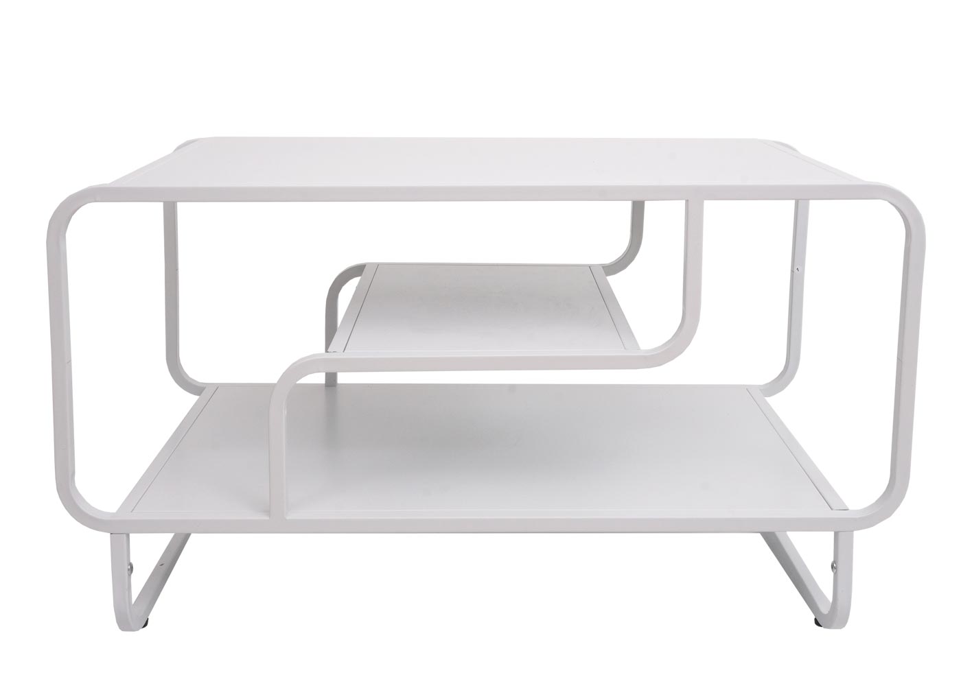Couchtisch HWC-O49 Metall weiss Frontansicht
