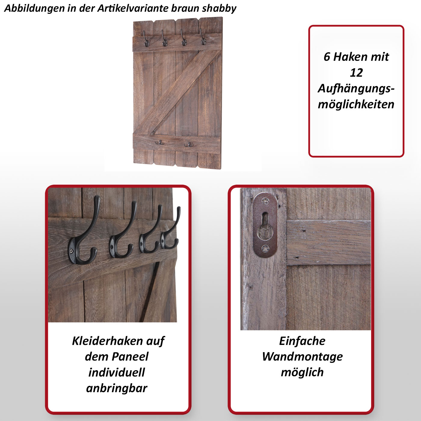 Wandgarderobe HWC-D13 Funktionsbild