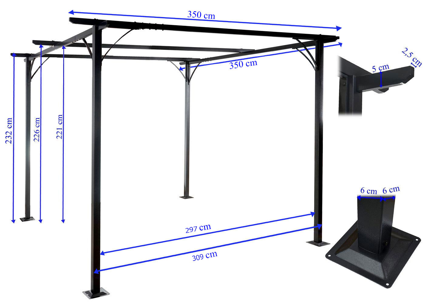 Pergola HWC-C42 Bemaungsbild