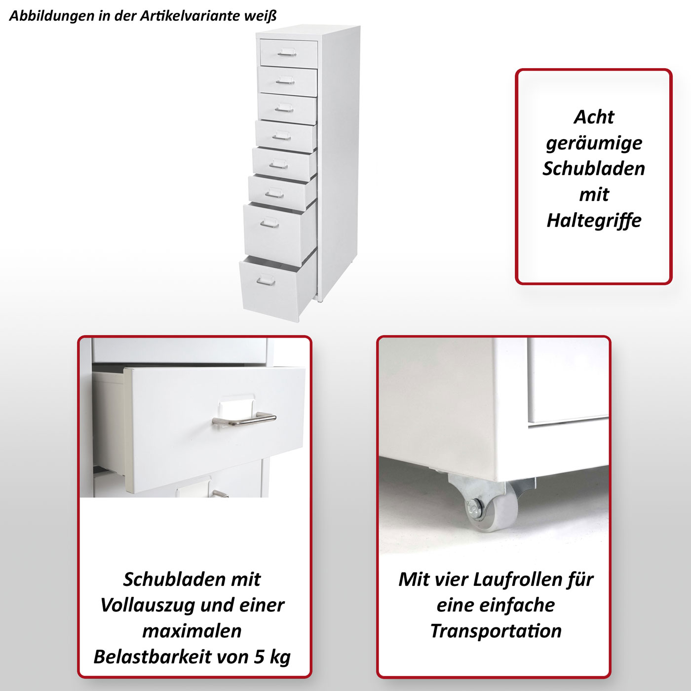 Rollcontainer Boston T851 Funktionsbild