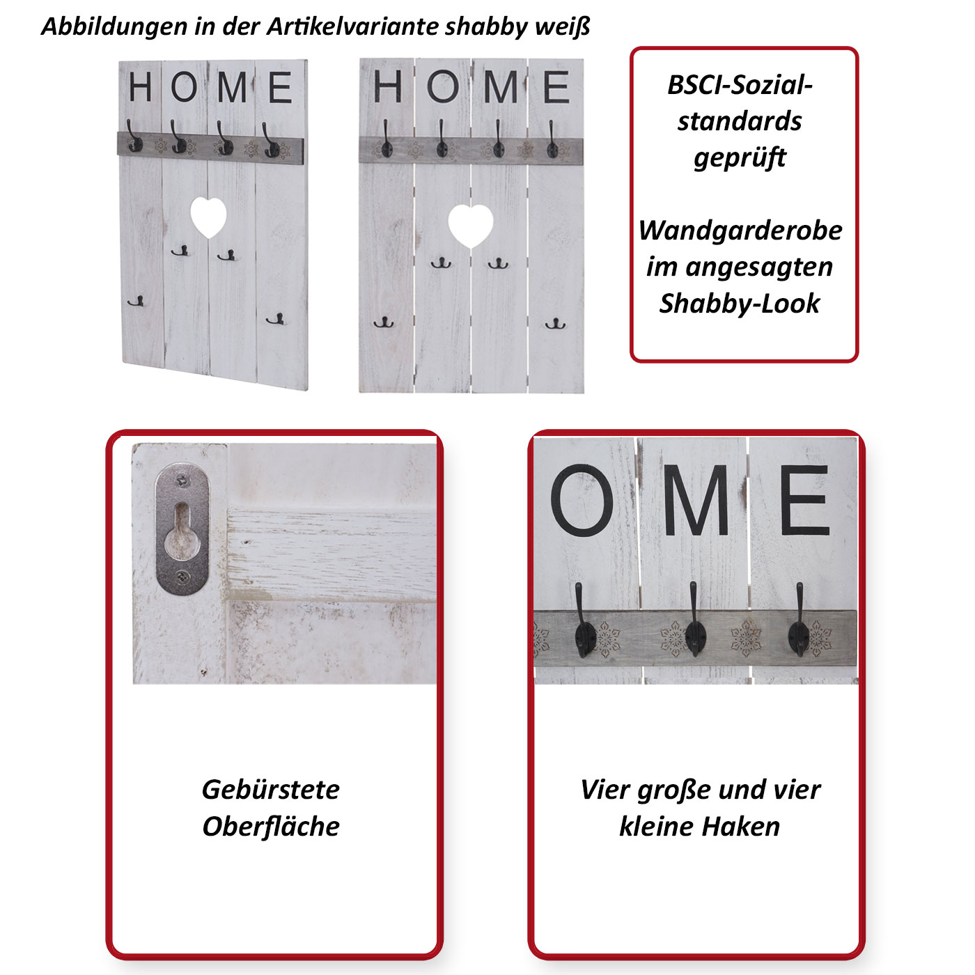 Wandgarderobe HWC-C89 Funktionsbild