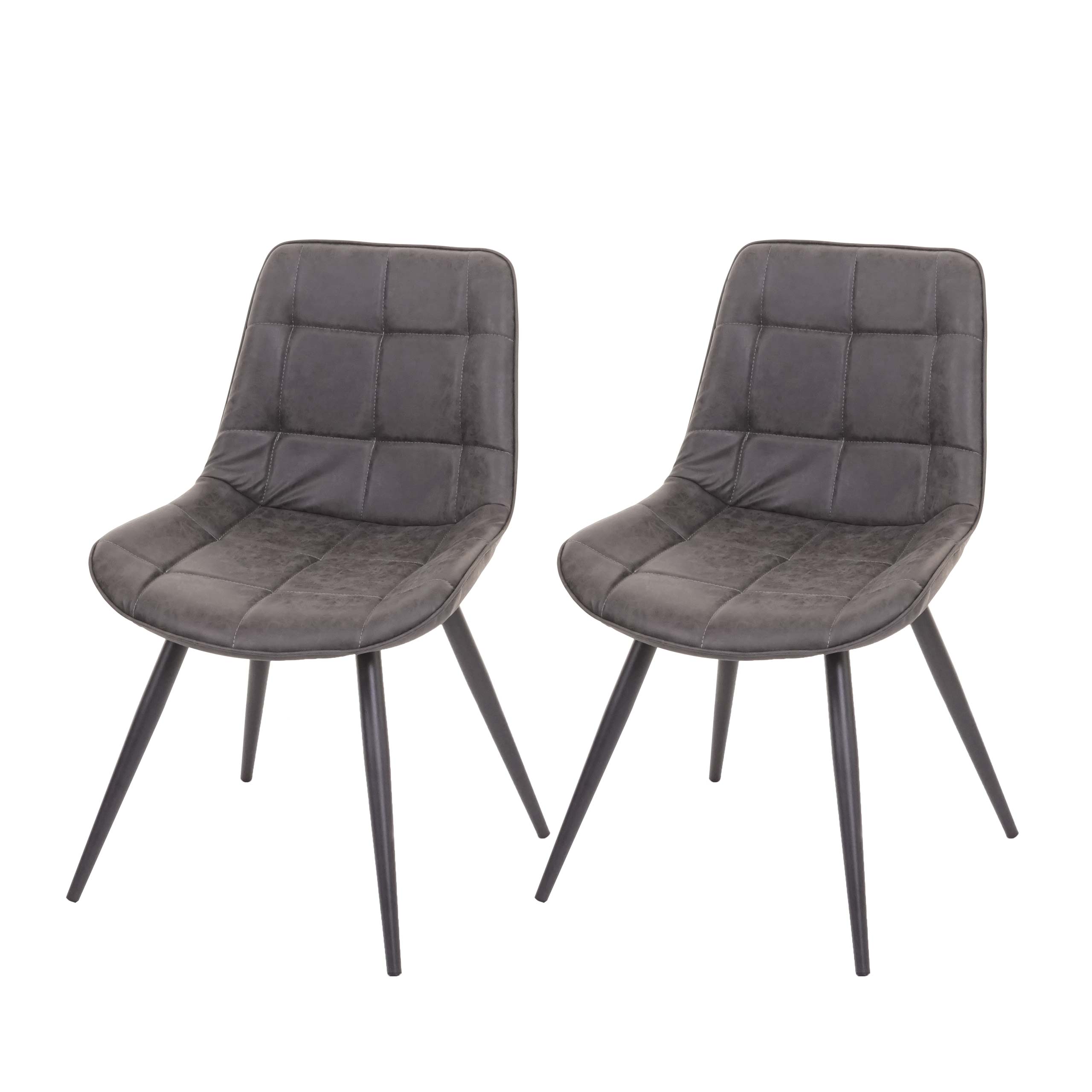 2x Esszimmerstuhl HWC E57, Stuhl Cocktailstuhl Küchenstuhl Polsterstuhl, Retro Wildleder Optik ~ Kunstleder dunkelgrau 2x Esszimmerstuhl HWC E57, Stuhl Cocktailstuhl Küchenstuhl Polsterstuhl, Retro Wildleder Optik ~ Kunstleder dunkelgrau