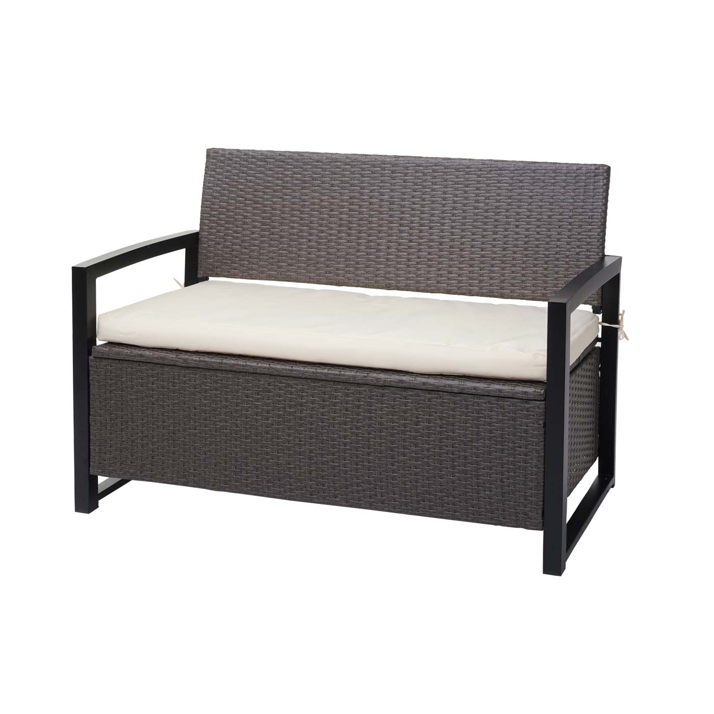 Poly-Rattan 2er Sitzbank HWC-F39 Frontansicht