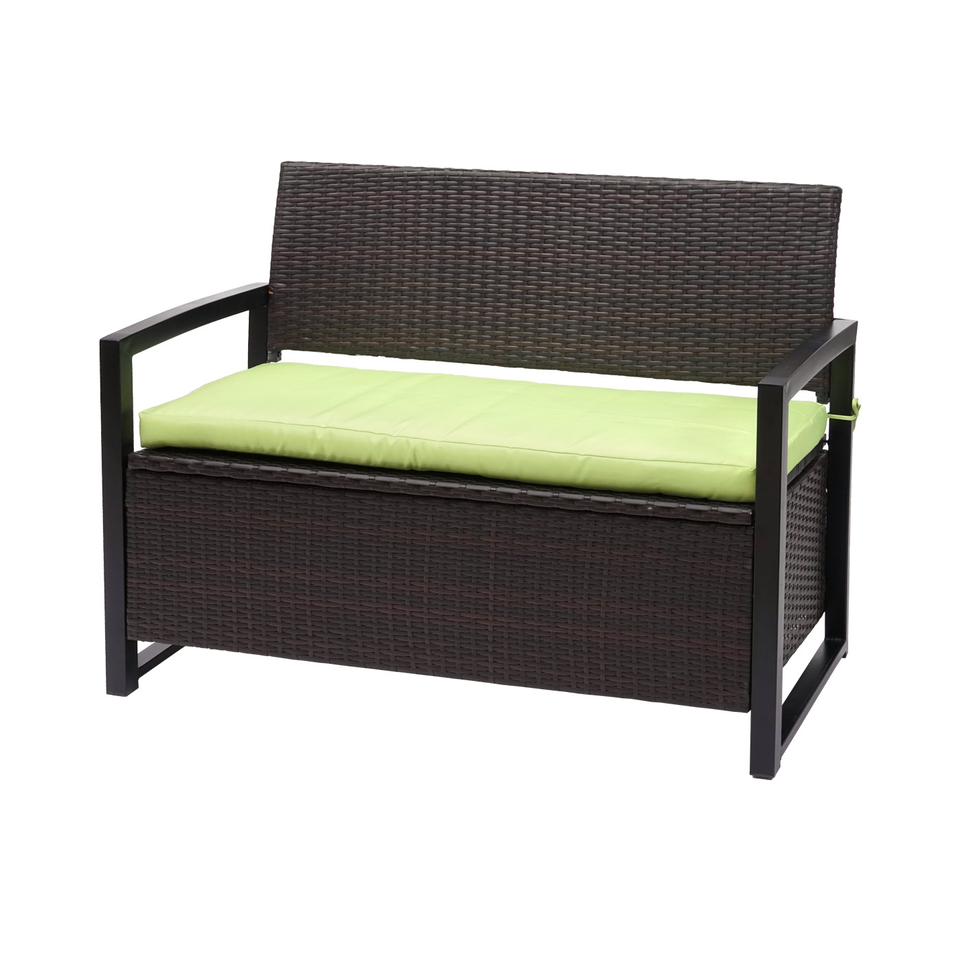 Poly-Rattan 2er Sitzbank HWC-F39 Frontansicht