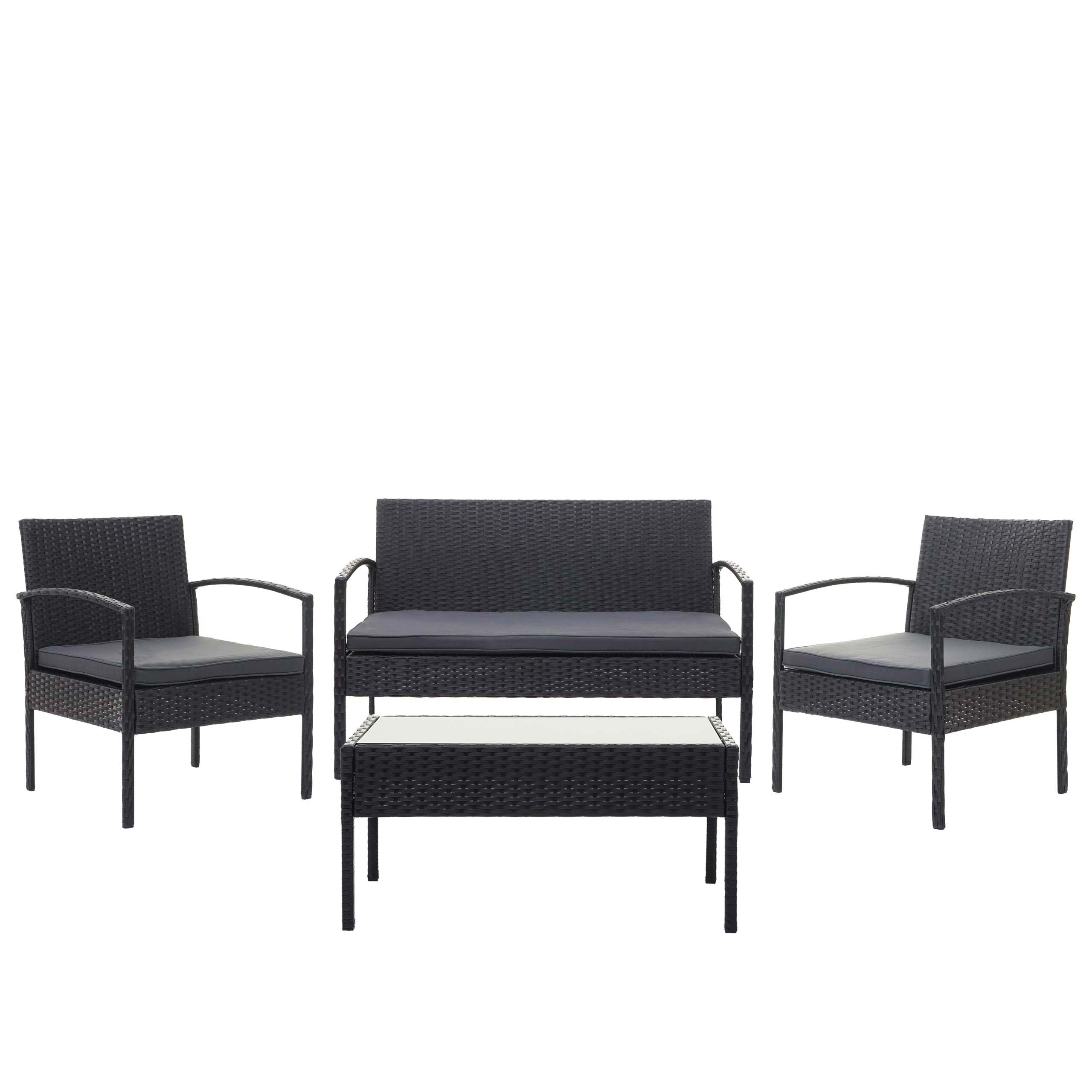 Poly-Rattan Garnitur HWC-F56, Balkon-/Garten-/Lounge-Set Sitzgruppe - Bild 12 von 17