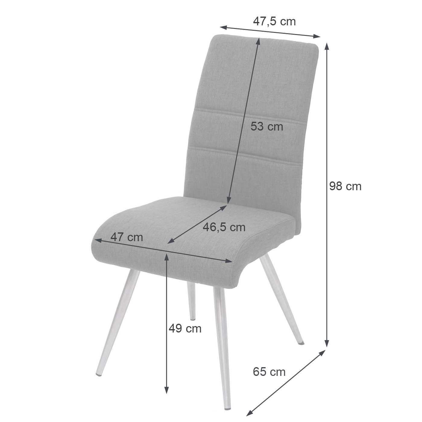 2er-set esszimmerstuhl hwc-g55, küchenstuhl stuhl, stoff/textil