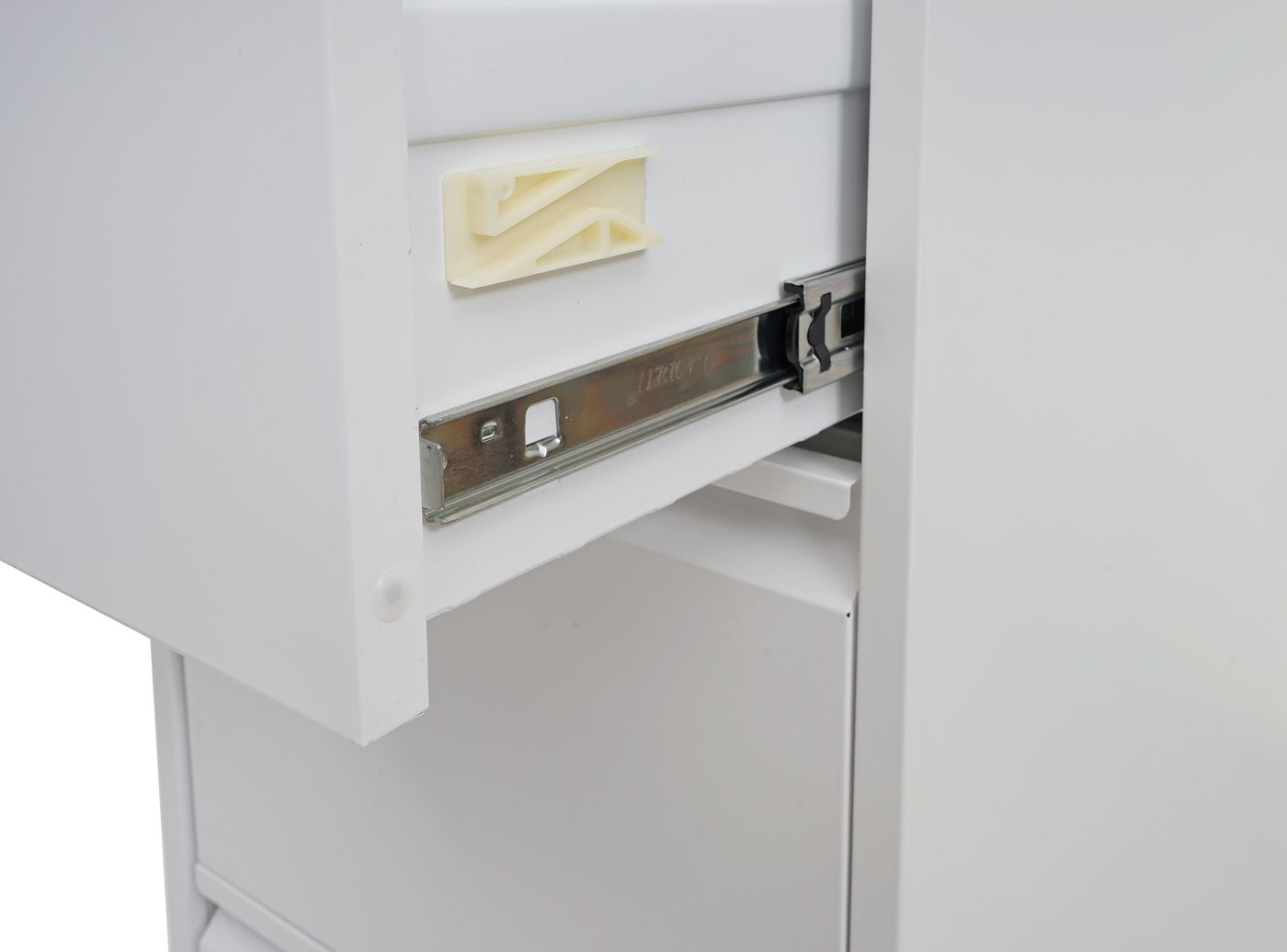 Aktenschrank HWC-H16 Detailansicht Schiene geffnete Schublade