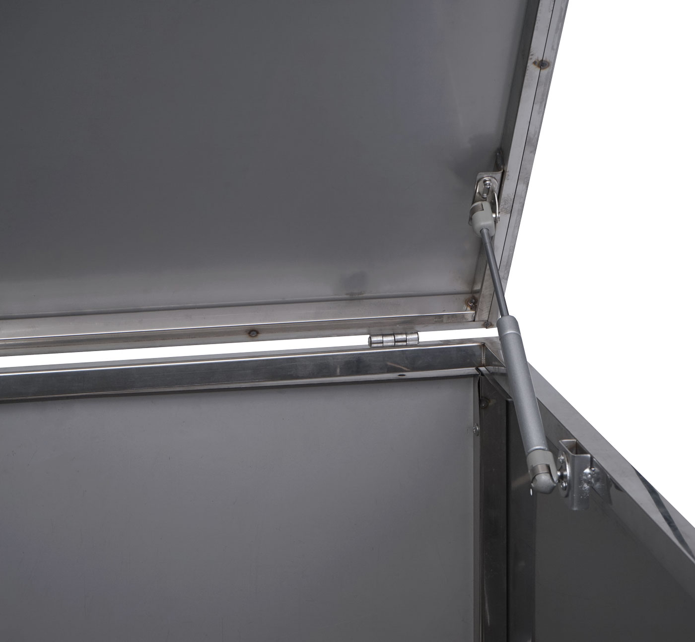 Mülltonnenverkleidung HWC-E83 Detailansicht Gasdruckfeder