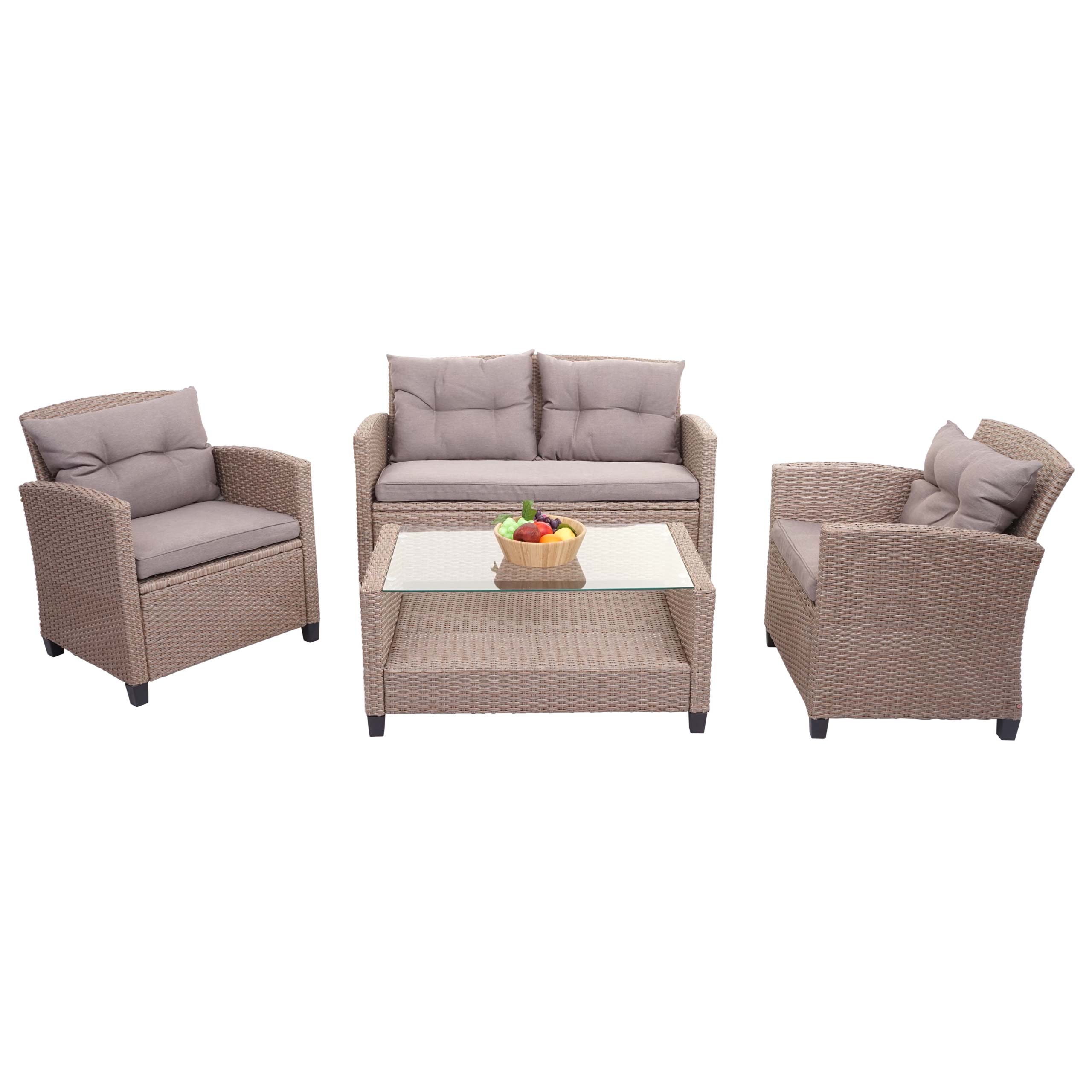 Xxl Poly Rattan Garnitur Hwc F10 Balkon Garten Lounge Set Sitzgruppe Sofa Sessel Mit